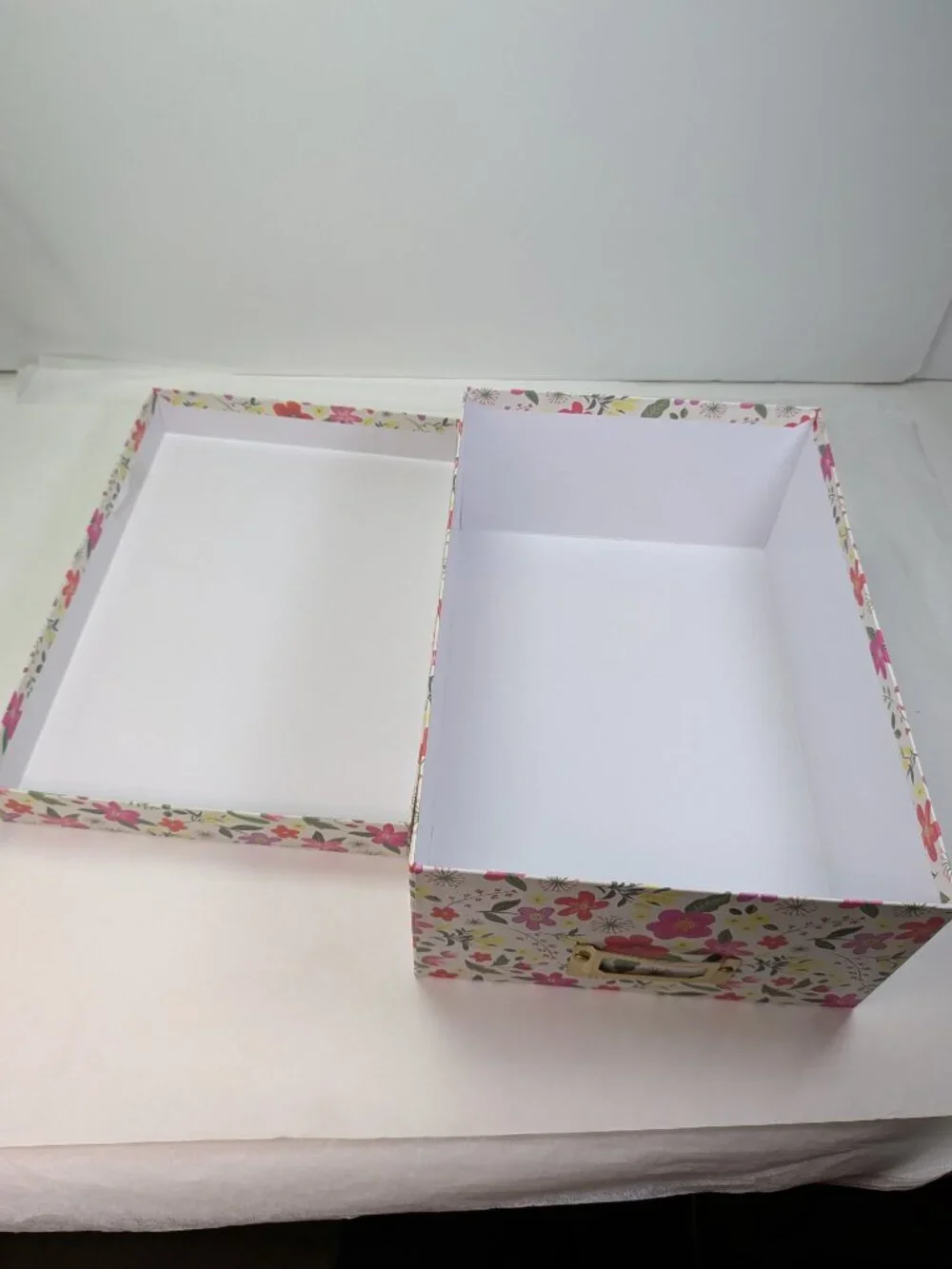Recollections Photo Storage Boxes Floral Motivational Set of 2 Front Plaques